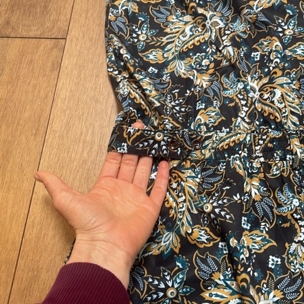 NWOT Romperjack BOHEMIAN short sleeve shorts button down lightweight jumpsuit L - Picture 8 of 11